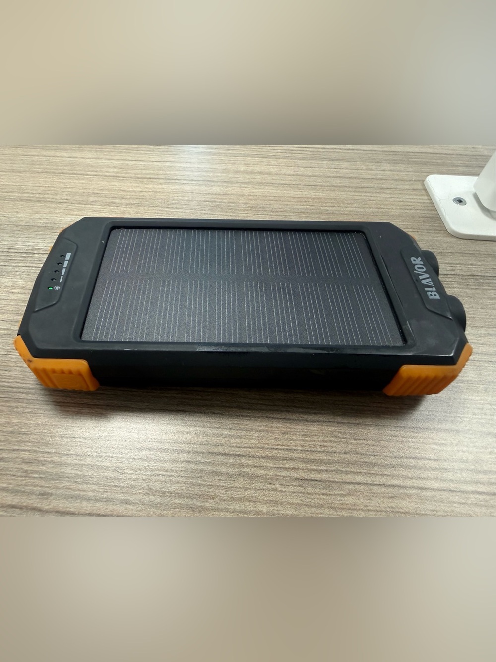 Black and Orange Solar Power Bank - Portable External Battery